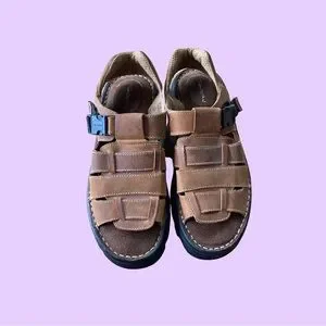 Vintage 90s Thom Mcan Brown Leather Fisherman Sandals ? Thom McAn Men main image 3